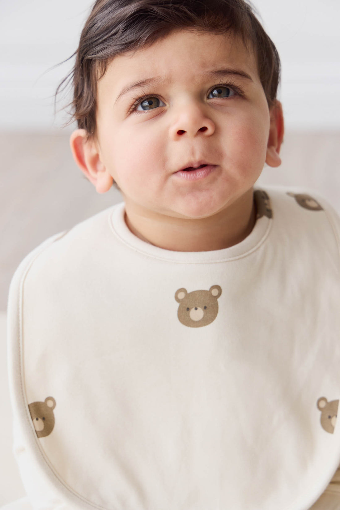 Organic Cotton Bib - Bobbie Bear Tofu Childrens Bib from Jamie Kay NZ