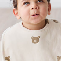 Organic Cotton Bib - Bobbie Bear Tofu Childrens Bib from Jamie Kay NZ