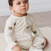 Organic Cotton Reese Onepiece - Bobbie Bear Tofu Childrens Onepiece from Jamie Kay NZ