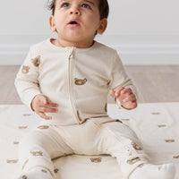 Organic Cotton Reese Onepiece - Bobbie Bear Tofu Childrens Onepiece from Jamie Kay NZ