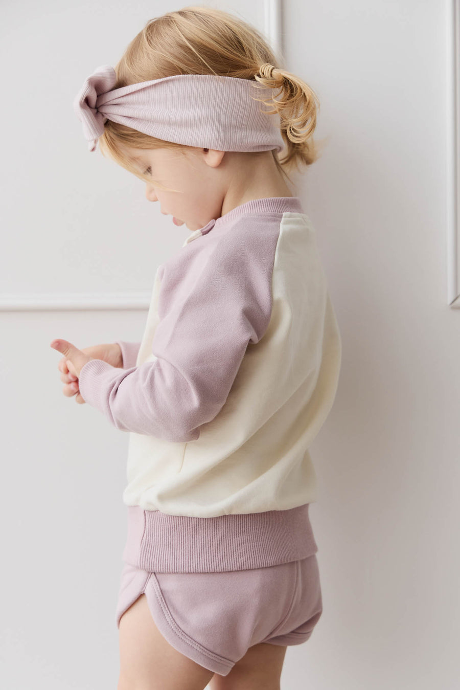 Organic Cotton Ivy Shortie - Heather Haze Childrens Short from Jamie Kay NZ