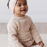 Audrey Jumper - Oatmeal Marle Cherry Love Childrens Jumper from Jamie Kay NZ