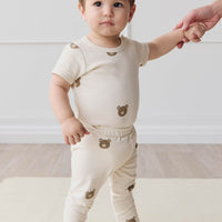 Organic Cotton Everyday Legging - Bobbie Bear Tofu Childrens Legging from Jamie Kay NZ