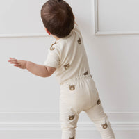 Organic Cotton Everyday Legging - Bobbie Bear Tofu Childrens Legging from Jamie Kay NZ