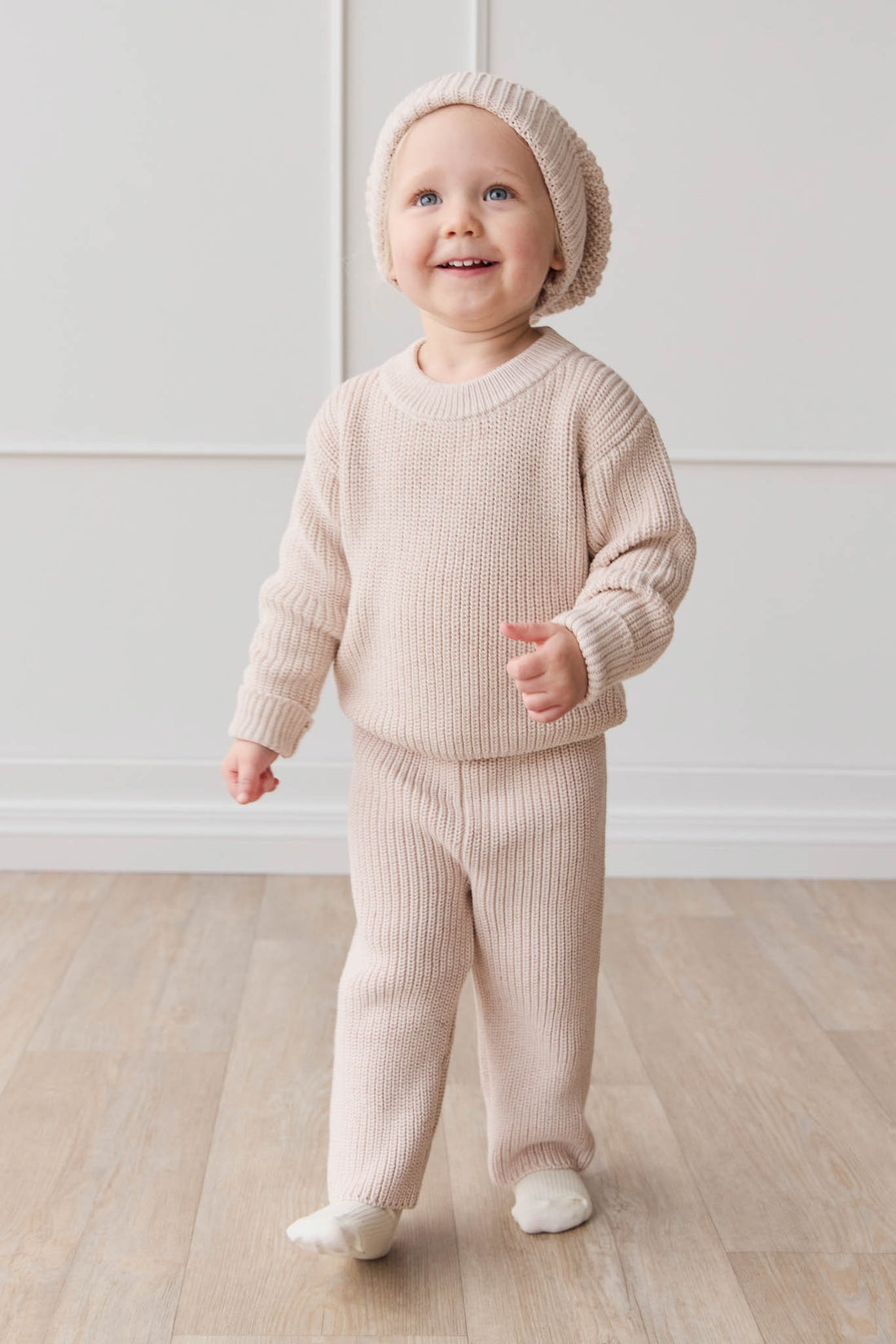 OG Morgan Knit Pant - Blushed Fleck Childrens Pant from Jamie Kay NZ