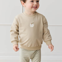 Organic Cotton Everyday Legging - Fresh Apples Abbey Stone Childrens Legging from Jamie Kay NZ