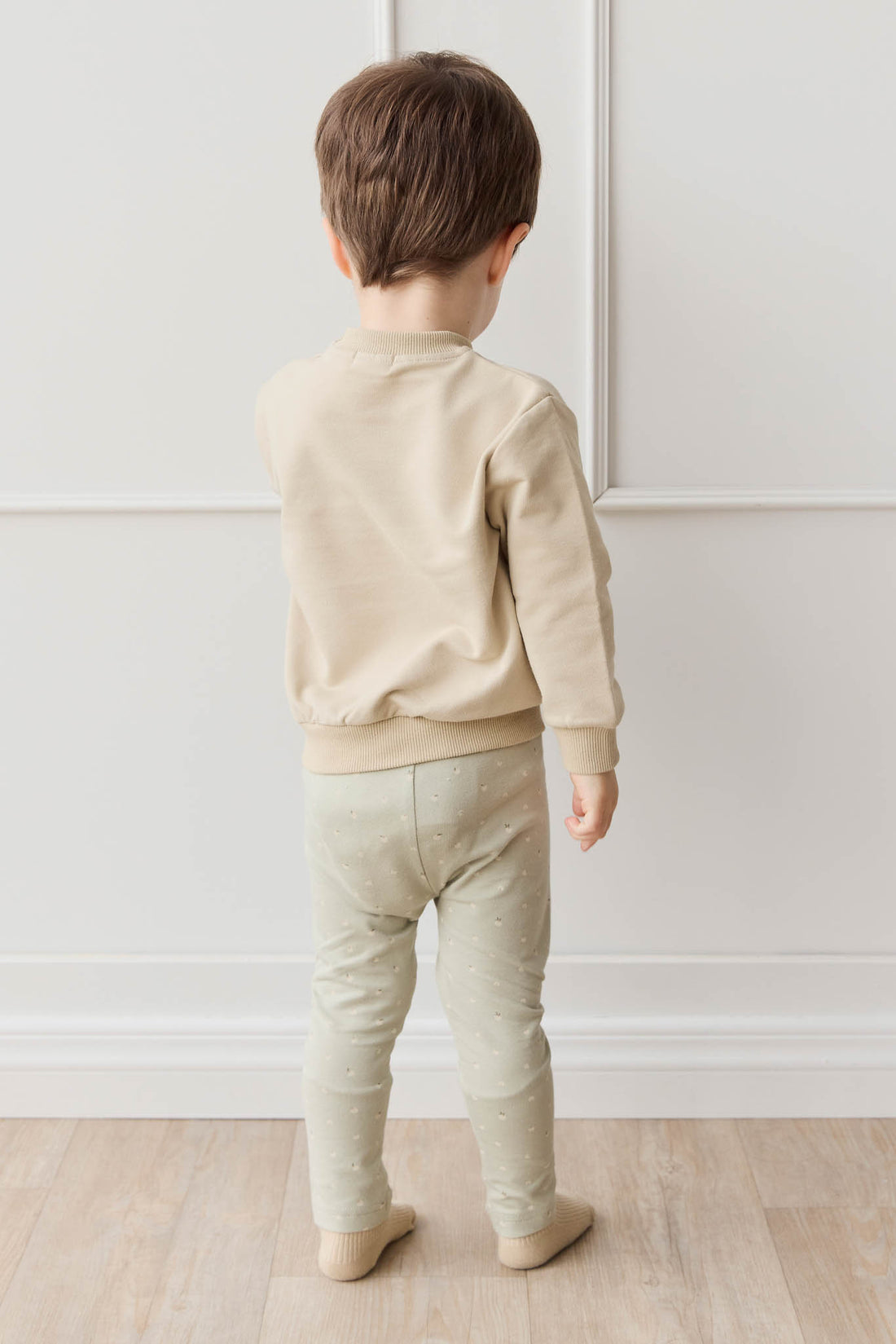 Organic Cotton Jalen Oversized Jumper - Biscuit Fresh Apple Childrens Sweatshirting from Jamie Kay NZ