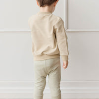 Organic Cotton Jalen Oversized Jumper - Biscuit Fresh Apple Childrens Sweatshirting from Jamie Kay NZ