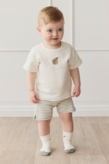 Pima Cotton Hunter Tee - Parchment Fresh Apple Childrens Top from Jamie Kay NZ