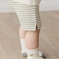 Fresh Apple Crew Sock - Jacquard Fresh Apple Cloud/Moss Childrens Sock from Jamie Kay NZ