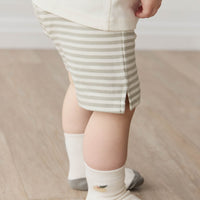 Fresh Apple Crew Sock - Jacquard Fresh Apple Cloud/Moss Childrens Sock from Jamie Kay NZ