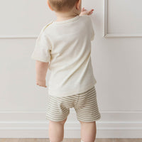 Pima Cotton Hunter Tee - Parchment Fresh Apple Childrens Top from Jamie Kay NZ