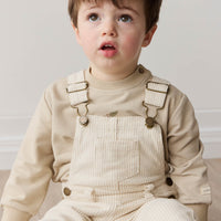 Jordie Overall - Fine Stripe Biscuit/Cloud Childrens Overall from Jamie Kay NZ