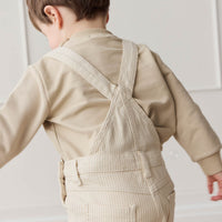 Jordie Overall - Fine Stripe Biscuit/Cloud Childrens Overall from Jamie Kay NZ