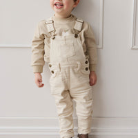 Jordie Overall - Fine Stripe Biscuit/Cloud Childrens Overall from Jamie Kay NZ