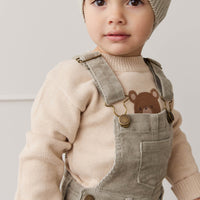 Leon Jumper - Oatmeal Marle Jacquard Bobbie Bear Childrens Jumper from Jamie Kay NZ