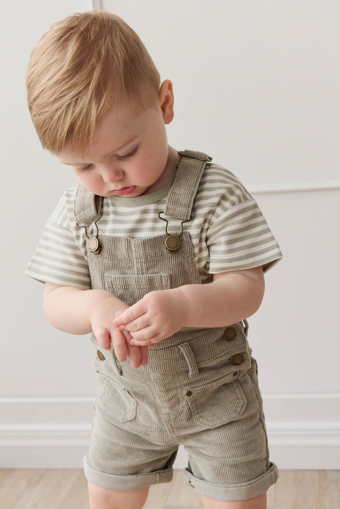 Chase Short Cord Overall - Moss Childrens Overall from Jamie Kay NZ