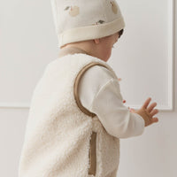 Jody Sherpa Vest - Natural/Cashew Childrens Vest from Jamie Kay NZ