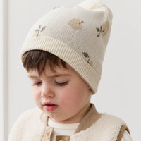 Ethan Hat - Jacquard Fresh Apple Tofu Childrens Hat from Jamie Kay NZ