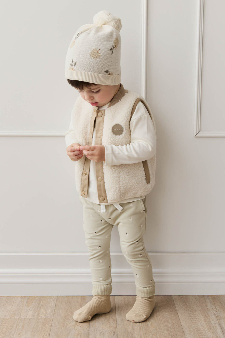 Organic Cotton Morgan Track Pant - Fresh Apples Abbey Medium Childrens Pant from Jamie Kay NZ