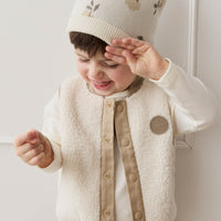 Jody Sherpa Vest - Natural/Cashew Childrens Vest from Jamie Kay NZ