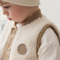 Jody Sherpa Vest - Natural/Cashew Childrens Vest from Jamie Kay NZ