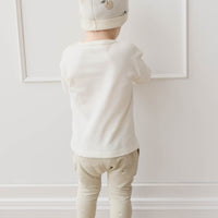 Pima Cotton Arnold Long Sleeve Top - Parchment Fresh Apple Childrens Top from Jamie Kay NZ