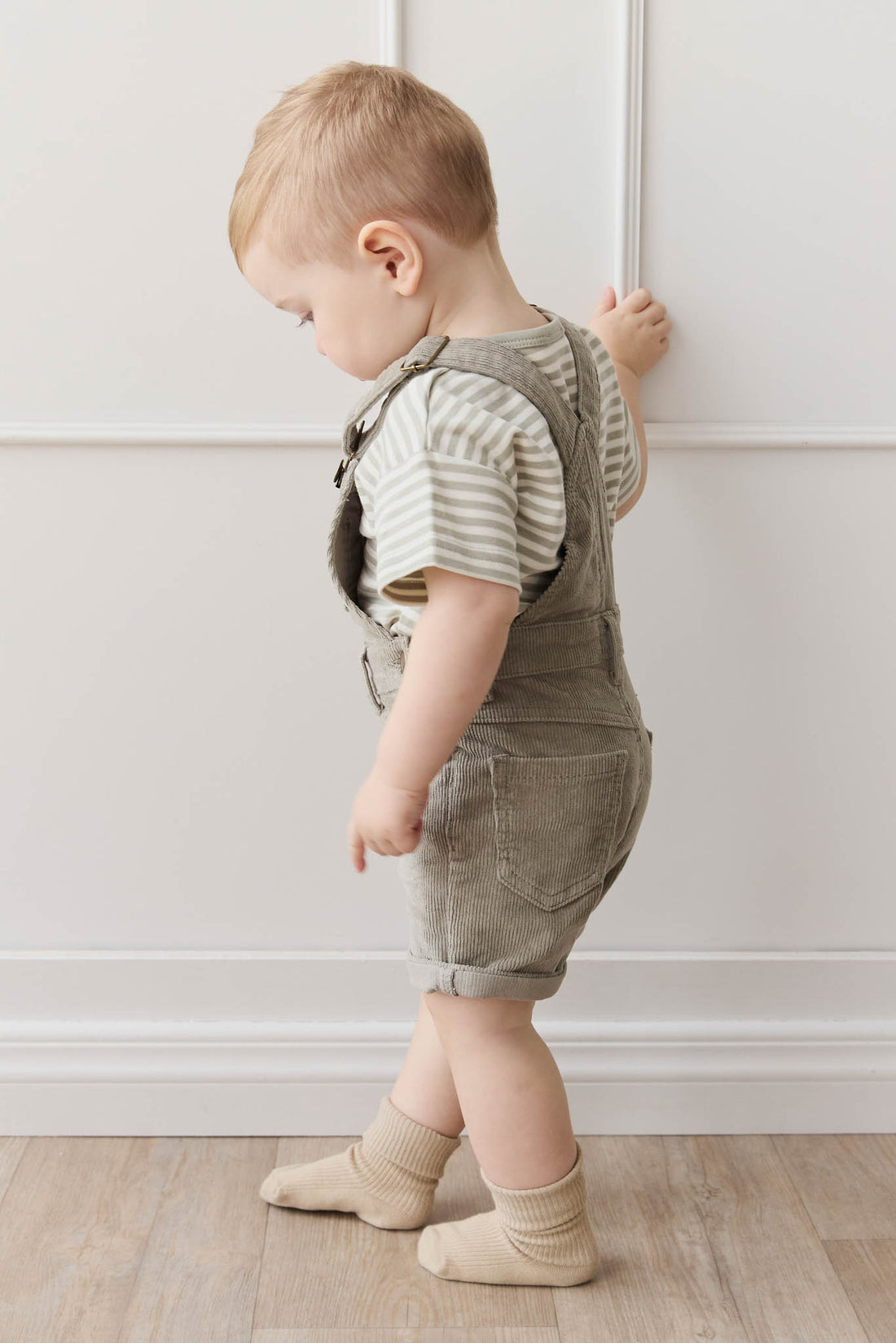 Chase Short Cord Overall - Moss Childrens Overall from Jamie Kay NZ