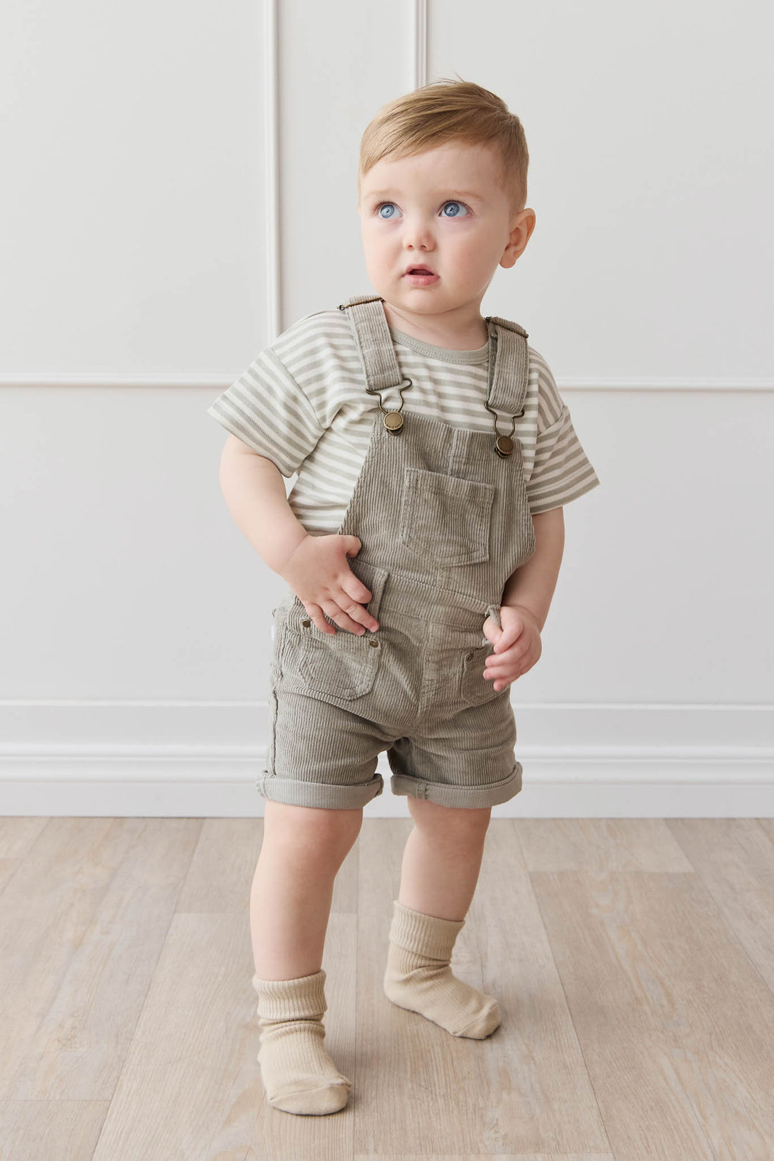 Chase Short Cord Overall - Moss Childrens Overall from Jamie Kay NZ