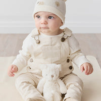 Jordie Overall - Fine Stripe Biscuit/Cloud Childrens Overall from Jamie Kay NZ