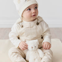 Jordie Overall - Fine Stripe Biscuit/Cloud Childrens Overall from Jamie Kay NZ