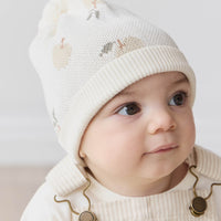 Ethan Hat - Jacquard Fresh Apple Tofu Childrens Hat from Jamie Kay NZ