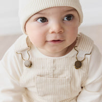 Jordie Overall - Fine Stripe Biscuit/Cloud Childrens Overall from Jamie Kay NZ