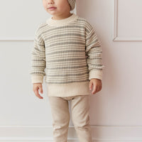 Organic Cotton Modal Everyday Legging - Biscuit Marle Childrens Legging from Jamie Kay NZ