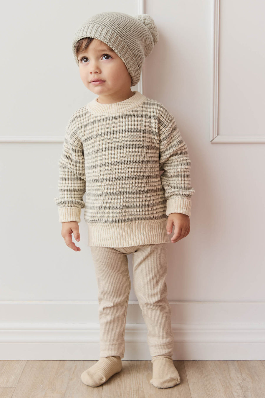 Organic Cotton Modal Everyday Legging - Biscuit Marle Childrens Legging from Jamie Kay NZ