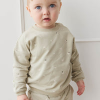 Organic Cotton Damien Sweatshirt - Fresh Apples Abbey Medium Childrens Sweatshirting from Jamie Kay NZ