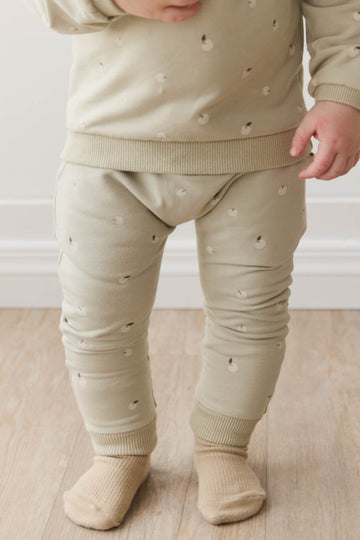 Organic Cotton Morgan Track Pant - Fresh Apples Abbey Medium Childrens Pant from Jamie Kay NZ