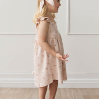 Organic Cotton Bow - Petite Fleur Soft Peony Childrens Bow from Jamie Kay NZ