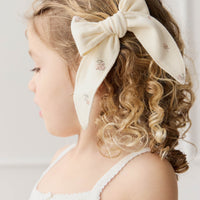 Organic Cotton Bow - Meredith Egret Childrens Bow from Jamie Kay NZ