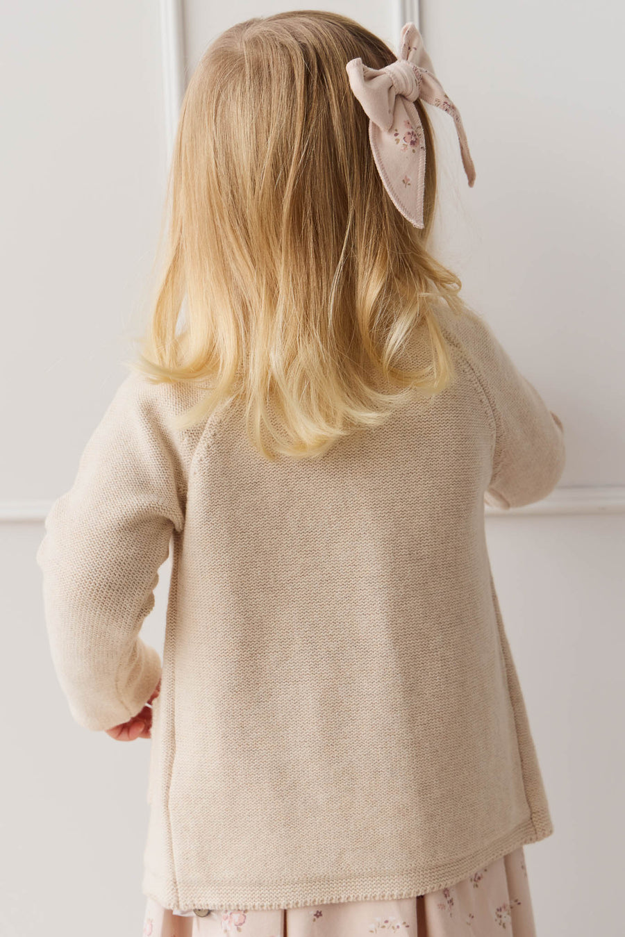 Aude Cardigan - Light Oatmeal Marle Childrens Cardigan from Jamie Kay NZ