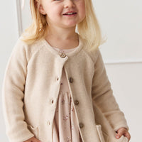 Aude Cardigan - Light Oatmeal Marle Childrens Cardigan from Jamie Kay NZ