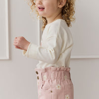 Pima Cotton Arnold Long Sleeve Top - Parchment Petite Cherry Childrens Top from Jamie Kay NZ