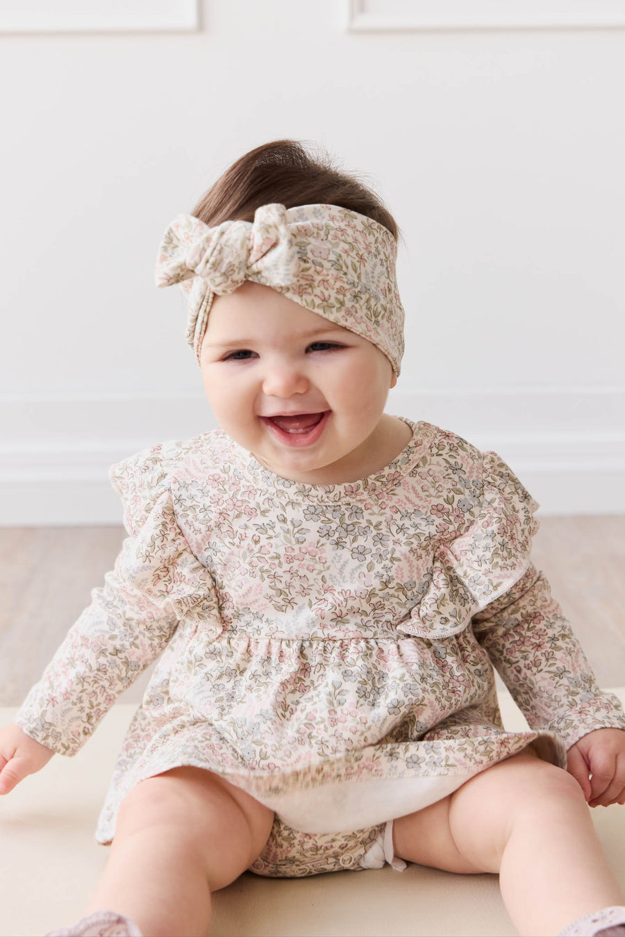 Organic Cotton Vivienne Playsuit - April Glacier Childrens Playsuit from Jamie Kay NZ