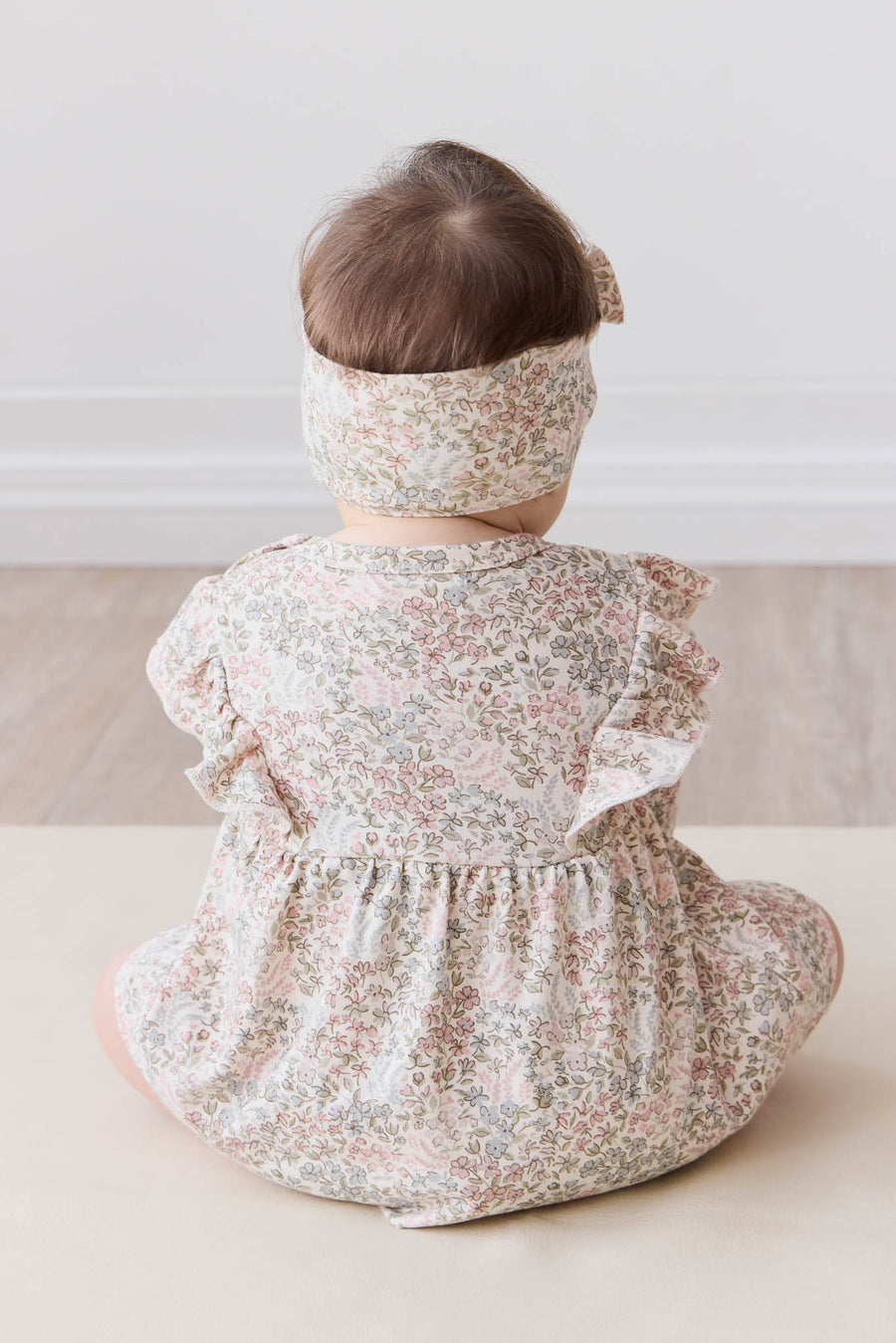 Organic Cotton Vivienne Playsuit - April Glacier Childrens Playsuit from Jamie Kay NZ