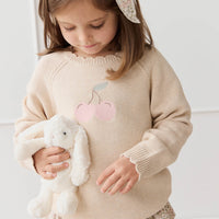 Audrey Jumper - Oatmeal Marle Cherry Love Childrens Jumper from Jamie Kay NZ