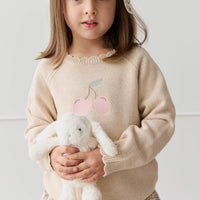 Audrey Jumper - Oatmeal Marle Cherry Love Childrens Jumper from Jamie Kay NZ