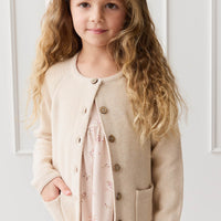 Aude Cardigan - Light Oatmeal Marle Childrens Cardigan from Jamie Kay NZ