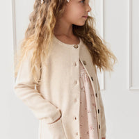 Aude Cardigan - Light Oatmeal Marle Childrens Cardigan from Jamie Kay NZ