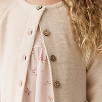 Aude Cardigan - Light Oatmeal Marle Childrens Cardigan from Jamie Kay NZ