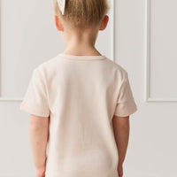 Pima Cotton Aude Oversized Tee - Ballet Pink Posie Childrens Top from Jamie Kay NZ